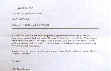 Neptune Uniforms | Elk River Minnesota Police Dept